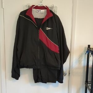 Reebok Black and Red Athletic Tracksuit